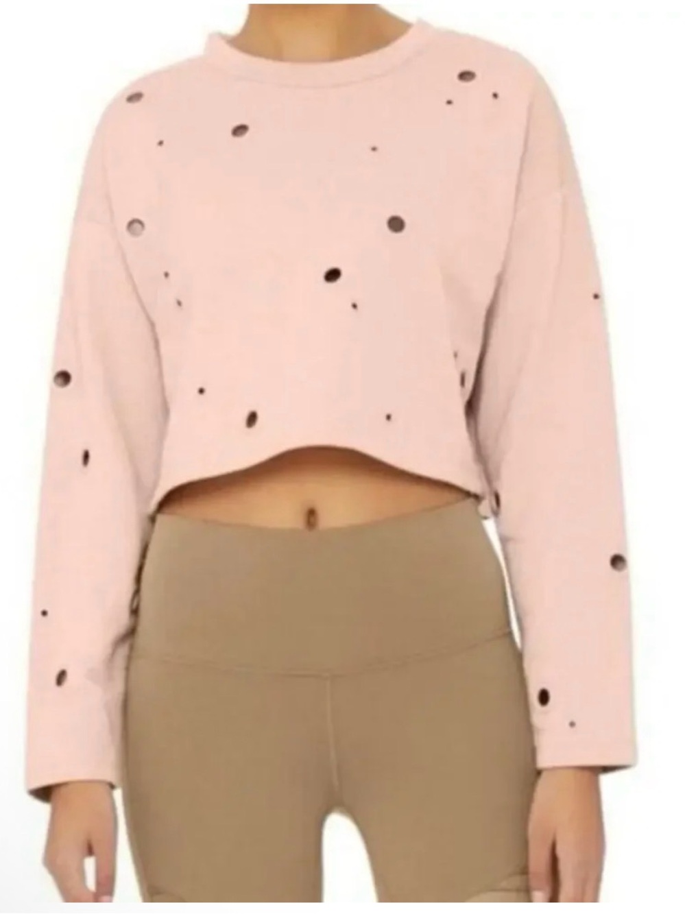Alo Yoga Cadence Grommet Cropped Sweatshirt Size Small